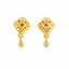 Gold Floral Square Drop Earrings