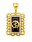 Divine Om Black Stone Gold Pendant