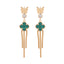 Emerald Butterfly Clover Cascade Earrings