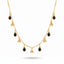 Black Teardrop Charm Layered Chain Necklace