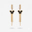 Golden Butterfly Black Enamel Tassel Earrings