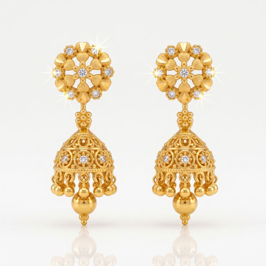 Rajwadi Pushpa Jhumka Earrings