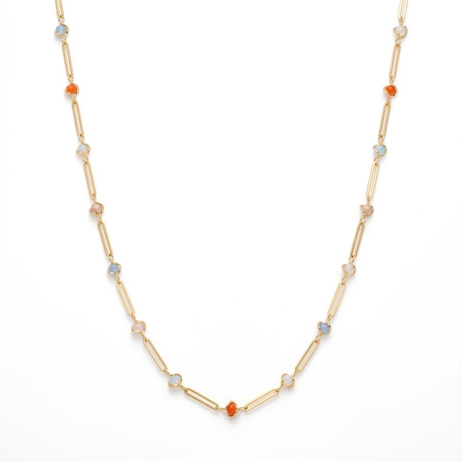 Aurora Pastel Gemstone Chain Necklace