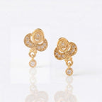 Floral Crystal Drop Earrings