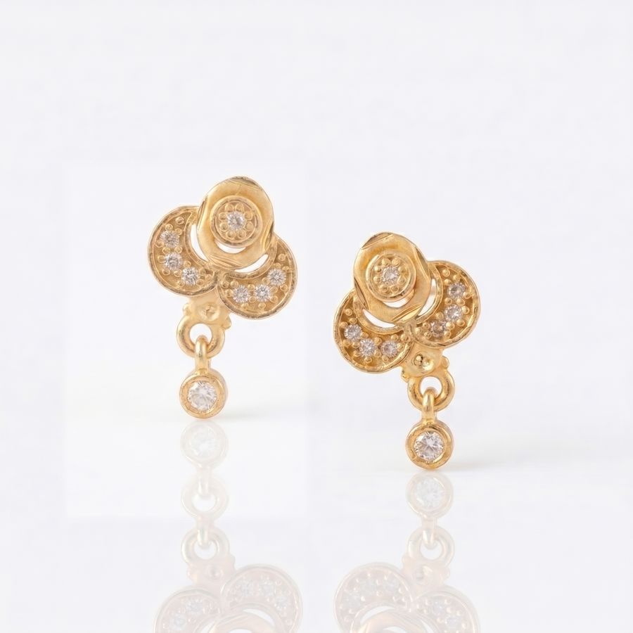 Floral Crystal Drop Earrings
