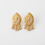 Leaf Stud Earrings with Dangling Beads