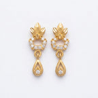 Golden Blossom Sparkle Drop Earrings
