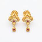 Ruby Accent Temple Drop Earrings