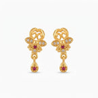 Ruby Blossom Drop Earrings