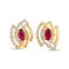 Ruby Wave Stud Earrings