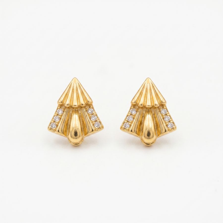 Golden Crest Premium Stud Earrings