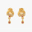 Floral Leaf Ruby Drop Earrings