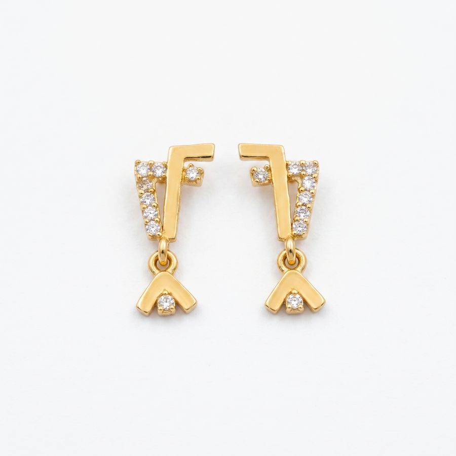 Geometric Crystal Drop Earrings