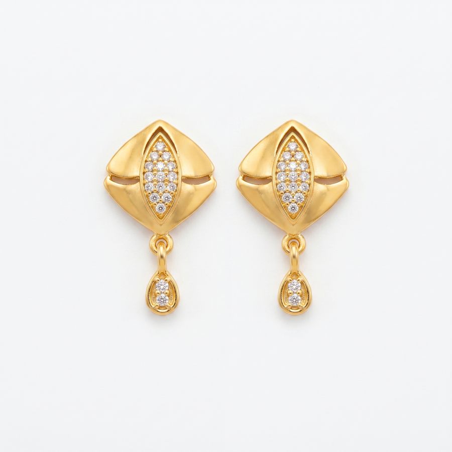 Diamond Crystal Drop Earrings