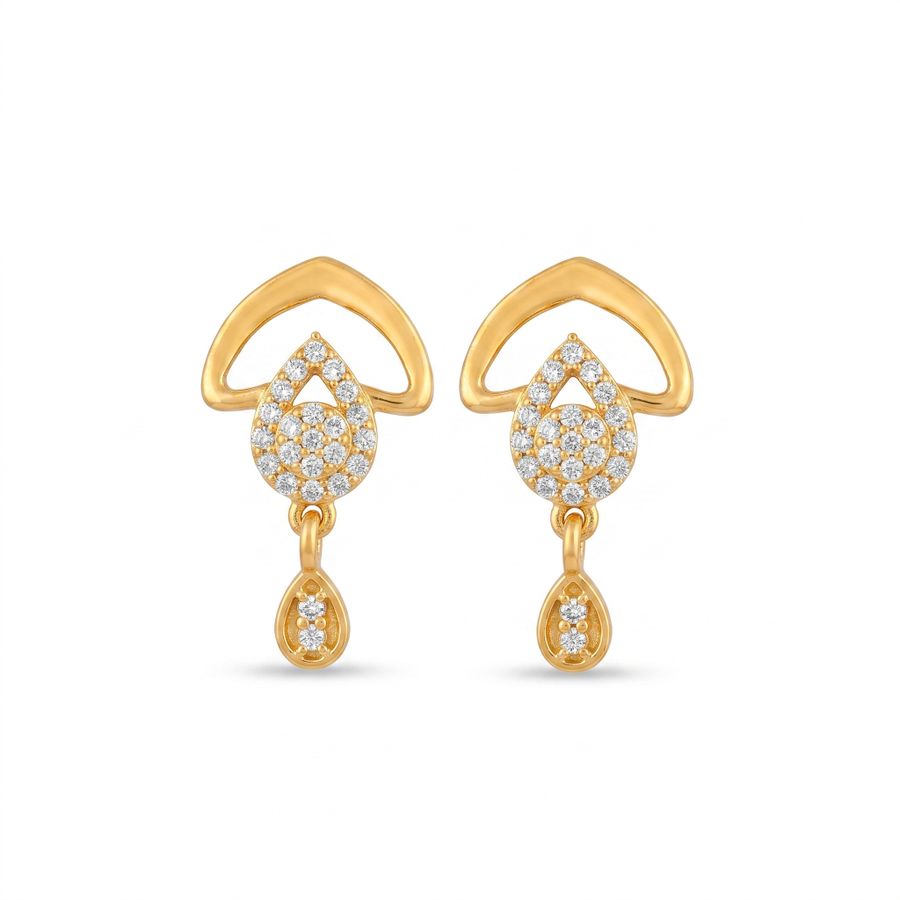 Golden Grace Crystal Drop Earrings