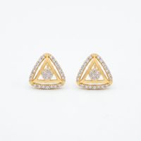 Triangle Halo Crystal Stud Earrings