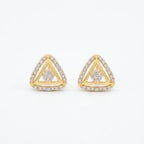 Triangle Halo Crystal Stud Earrings