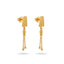 Textured Bar Chain Tassel Drop Earrings