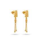 Textured Bar Chain Tassel Drop Earrings