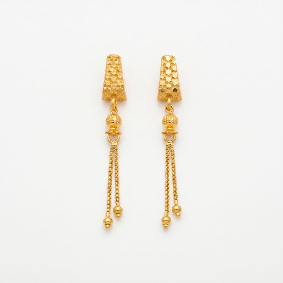 Textured Chain Tassel Drop Earrings