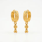 Textured Hoop Drop Earrings