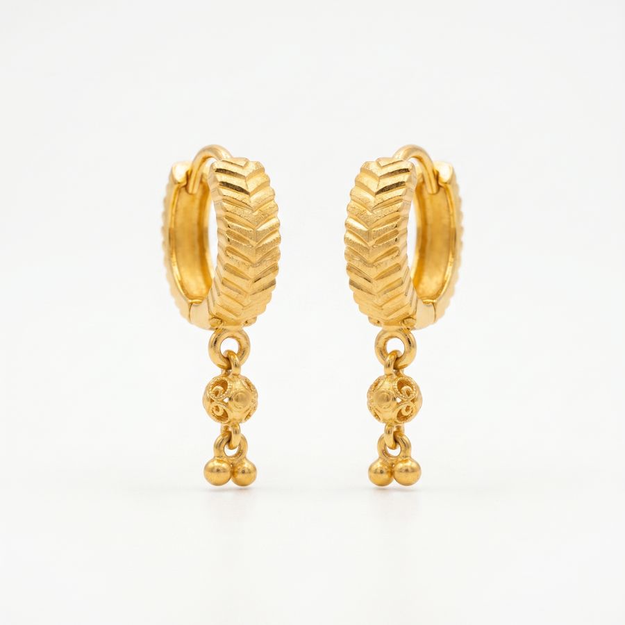 Textured Hoop Drop Earrings