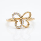 Eternal Twin Heart Open Ring
