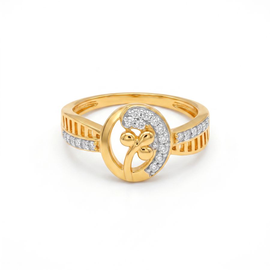Golden Blossom Halo Ring