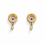 Ruby Halo Gold Drop Earrings