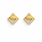 Modern Triangle Gold Stud Earrings