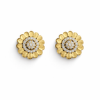 Golden Floral Spark Stud Earrings