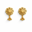 Floral Gold Drop Stud Earrings