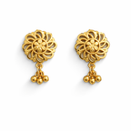 Floral Gold Drop Stud Earrings