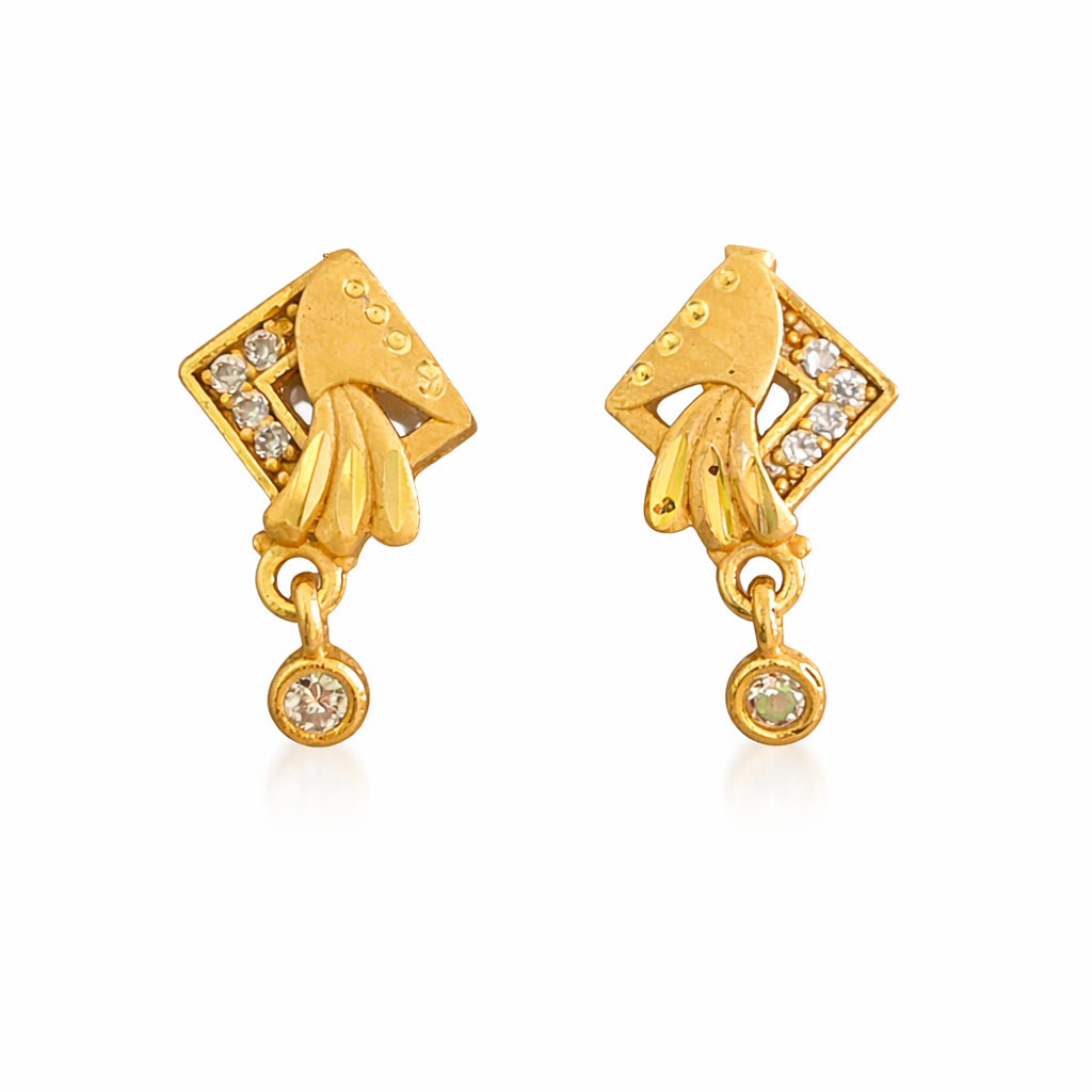 Gold Geometric Drop Earrings