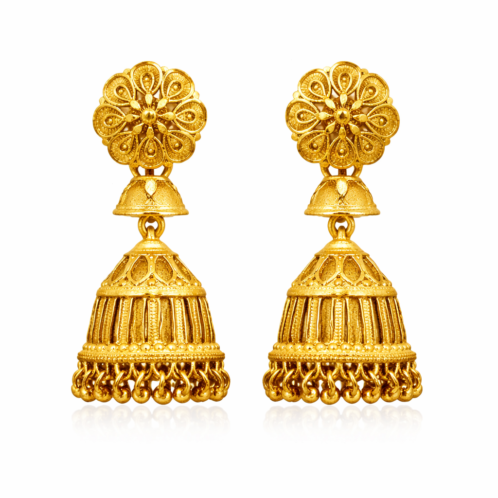 Gold Traditional Jhumka Earrings