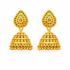 Gold Teardrop Jhumka Earrings