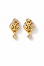 Gold Elegant Drop Stud Earrings