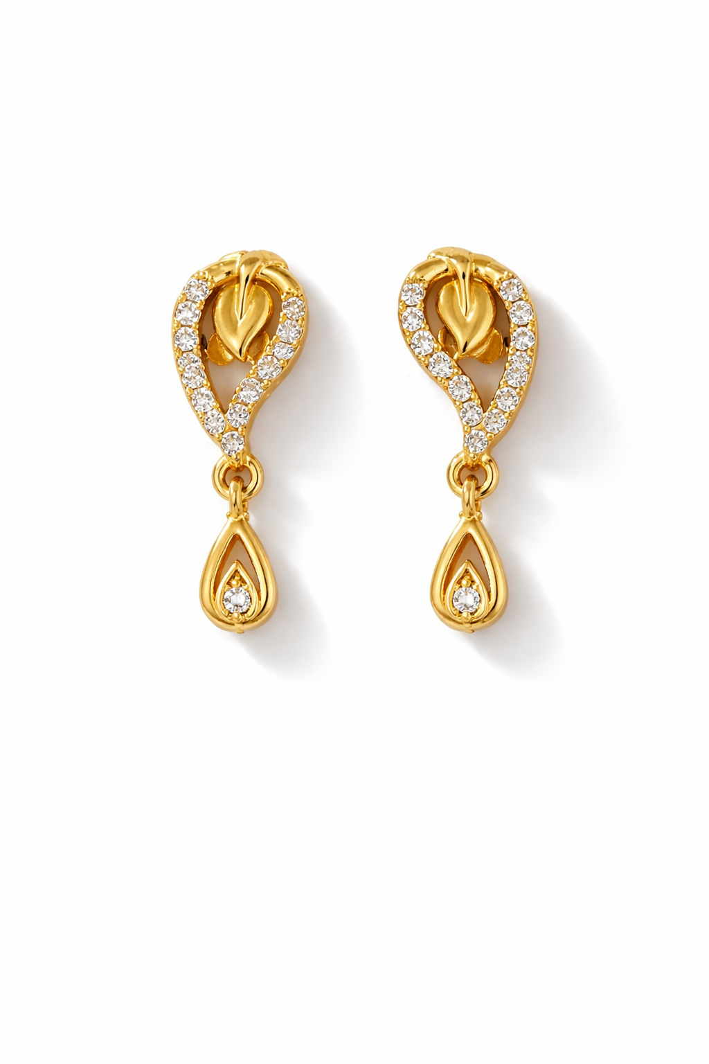 Gold Leaf Drop Earrings Main image