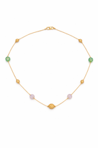 Pastel Bead Gold Necklace