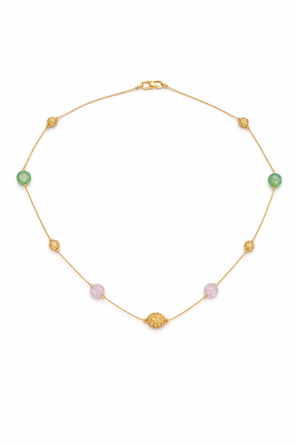Pastel Bead Gold Necklace