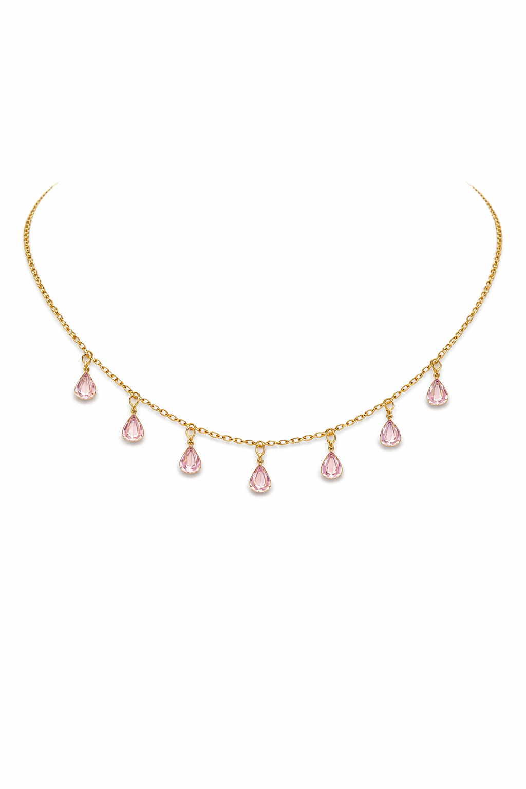 Pink Drop Charm Necklace