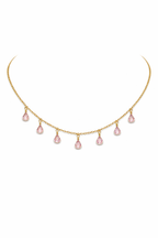 Pink Drop Charm Necklace