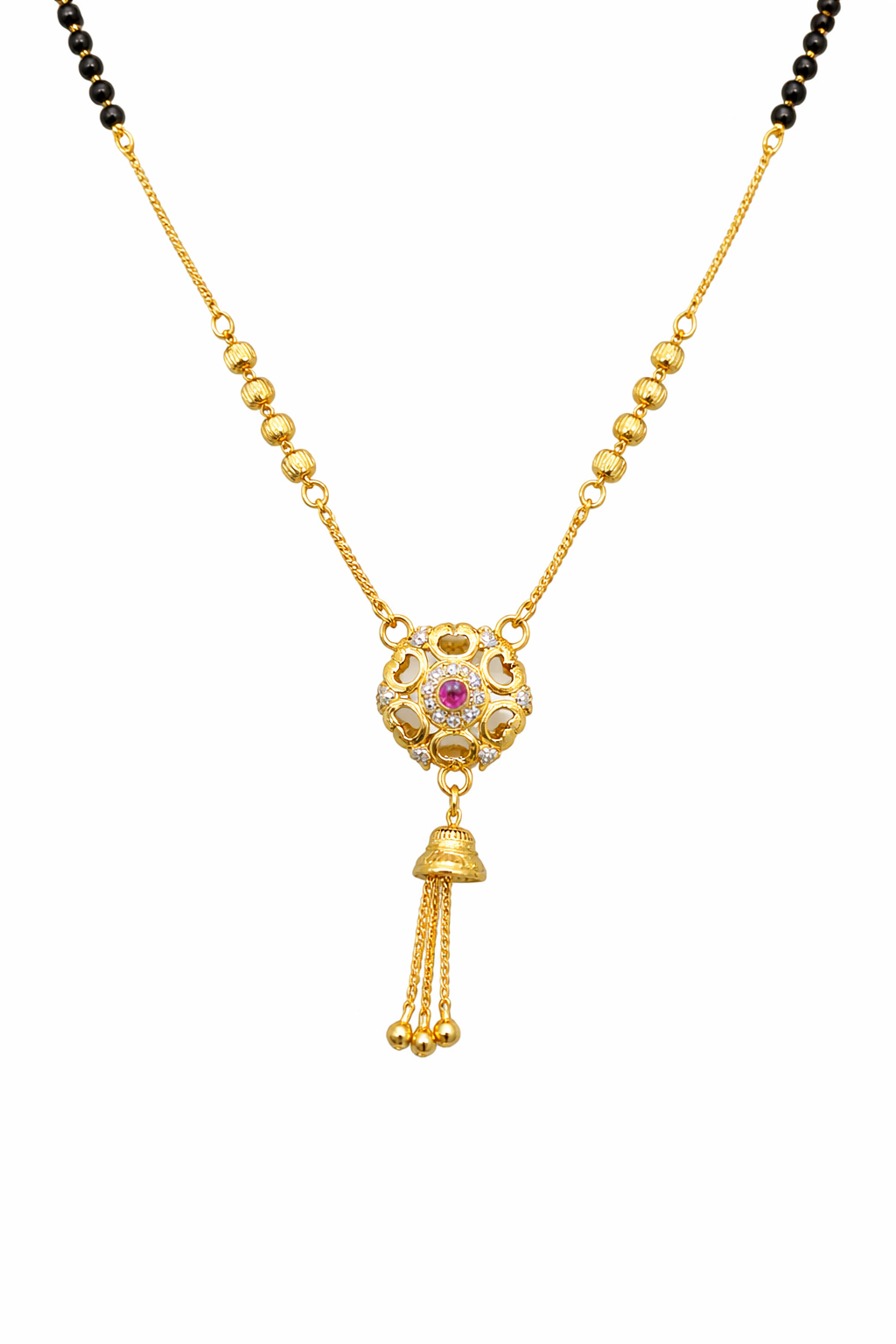 Elegant Floral Drop Mangalsutra Necklace