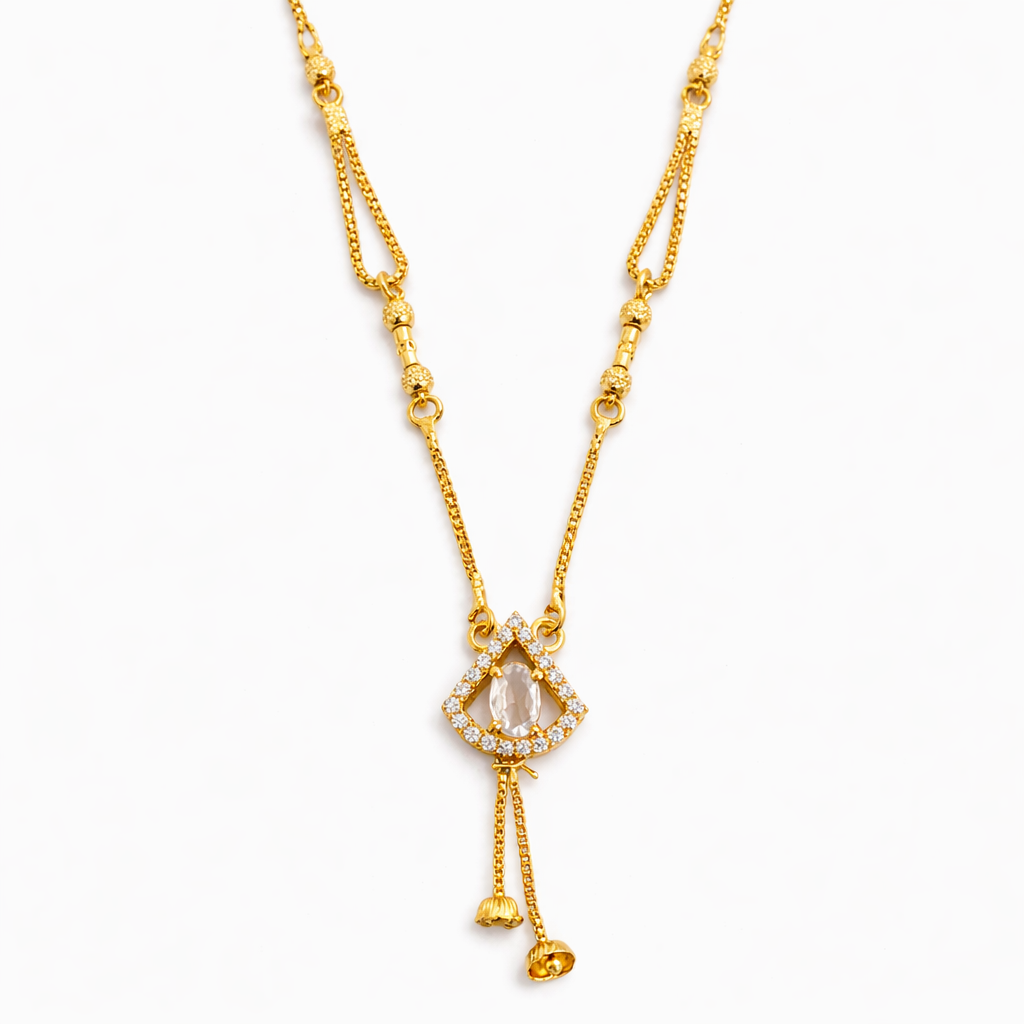 Diamond Drop Charm Necklace
