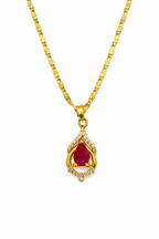 Ruby Teardrop Elegance Pendant Necklace