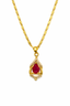 Ruby Teardrop Elegance Pendant Necklace