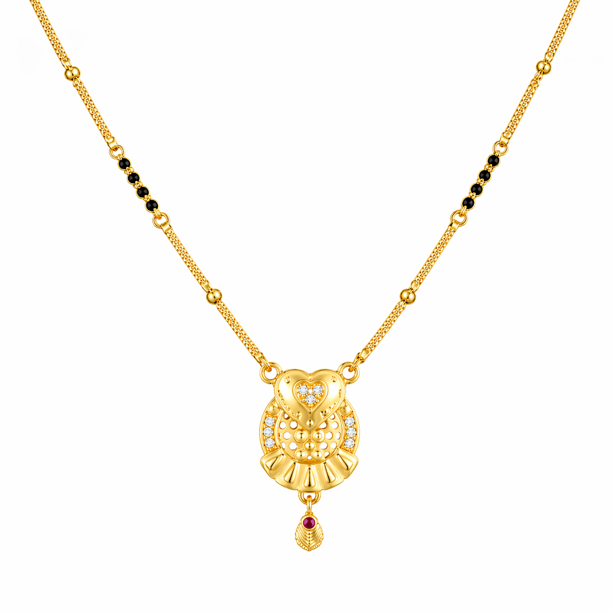 Heart Owl Charm Mangalsutra Main image