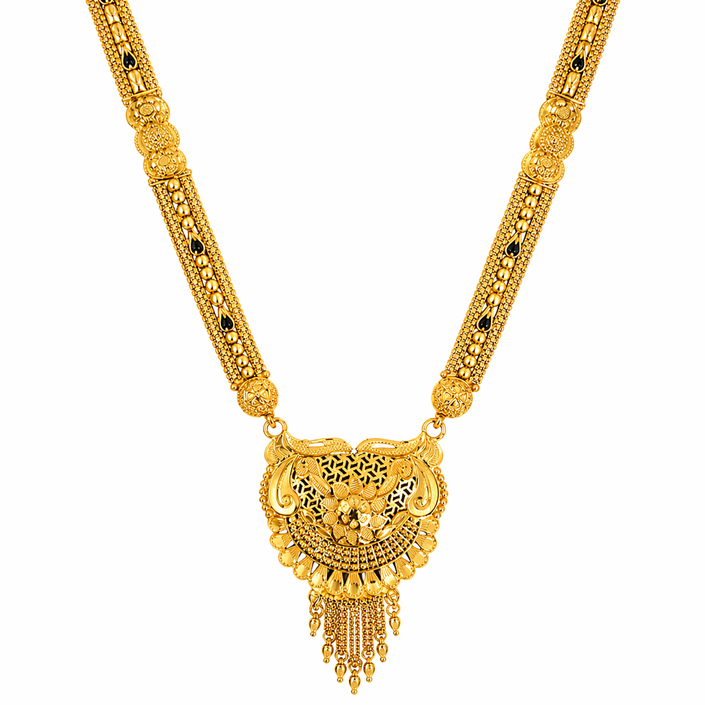 Antique Peacock Filigree Long Necklace