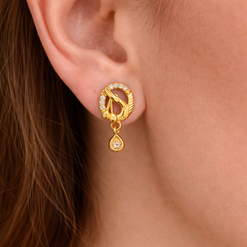 Classic Circle Gold Drop Earrings