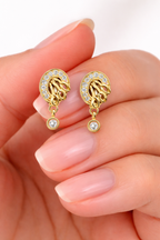 Elegant Floral Gold Drop Earrings